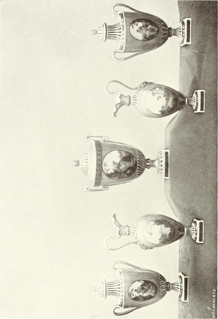 An illustration from Pottery & porcelain, a guide to collectors; containing nearly two hundred illustrations of specimens of various factories, nine coloured plates, and marks and monograms of all the important makers, 1912, leaf 227