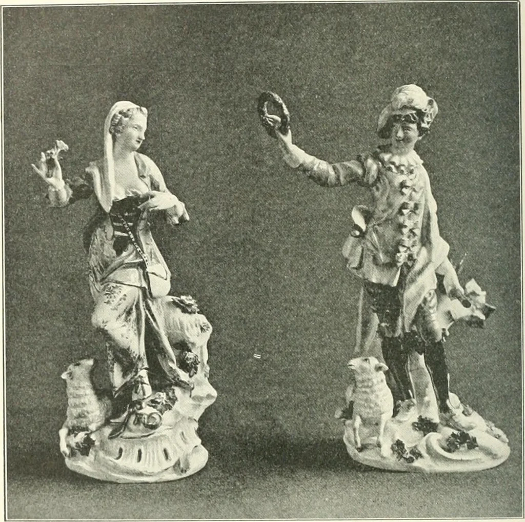 An illustration from Pottery & porcelain, a guide to collectors; containing nearly two hundred illustrations of specimens of various factories, nine coloured plates, and marks and monograms of all the important makers, 1912, leaf 239