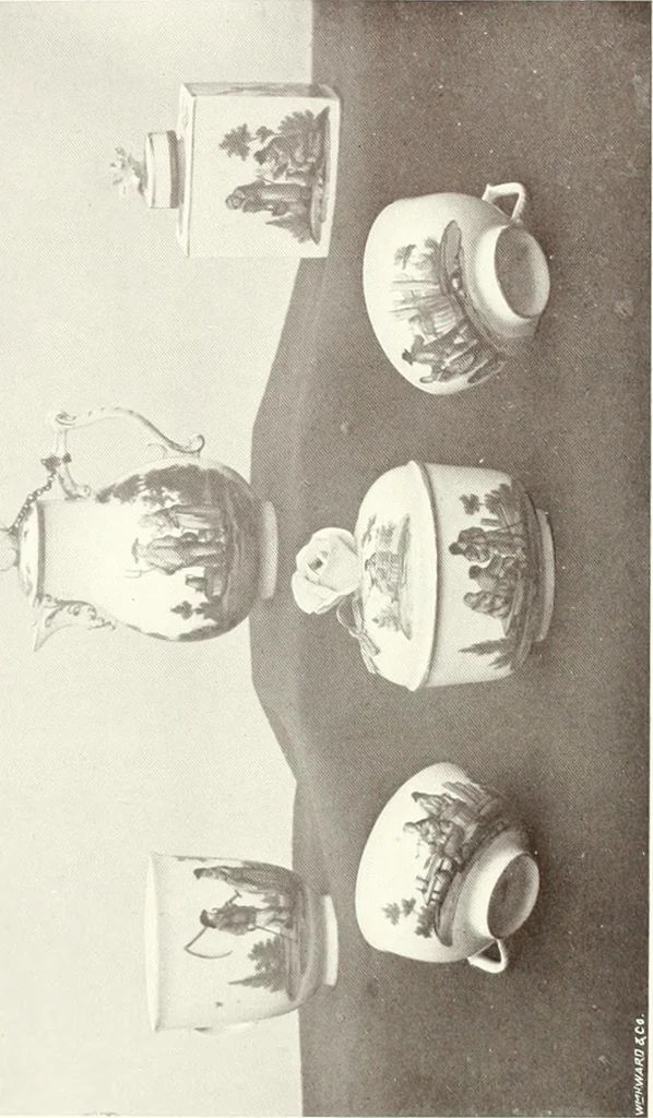 An illustration from Pottery & porcelain, a guide to collectors; containing nearly two hundred illustrations of specimens of various factories, nine coloured plates, and marks and monograms of all the important makers, 1912, leaf 245