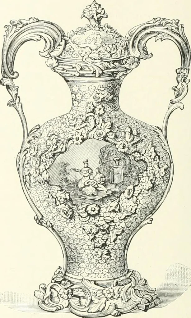 An illustration from Pottery & porcelain, a guide to collectors; containing nearly two hundred illustrations of specimens of various factories, nine coloured plates, and marks and monograms of all the important makers, 1912, leaf 247