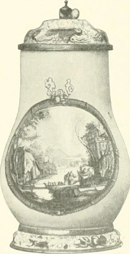An illustration from Pottery & porcelain, a guide to collectors; containing nearly two hundred illustrations of specimens of various factories, nine coloured plates, and marks and monograms of all the important makers, 1912, leaf 281