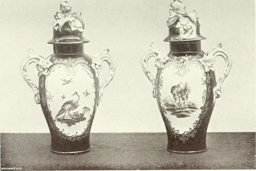 An illustration from Pottery & porcelain, a guide to collectors; containing nearly two hundred illustrations of specimens of various factories, nine coloured plates, and marks and monograms of all the important makers, 1912, leaf 320