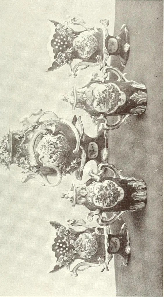 An illustration from Pottery & porcelain, a guide to collectors; containing nearly two hundred illustrations of specimens of various factories, nine coloured plates, and marks and monograms of all the important makers, 1912, leaf 324