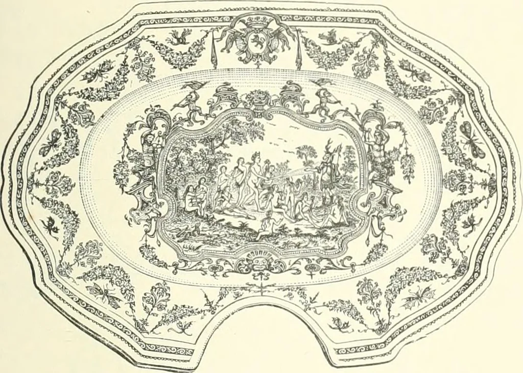 An illustration from Pottery & porcelain, a guide to collectors; containing nearly two hundred illustrations of specimens of various factories, nine coloured plates, and marks and monograms of all the important makers, 1912, leaf 378