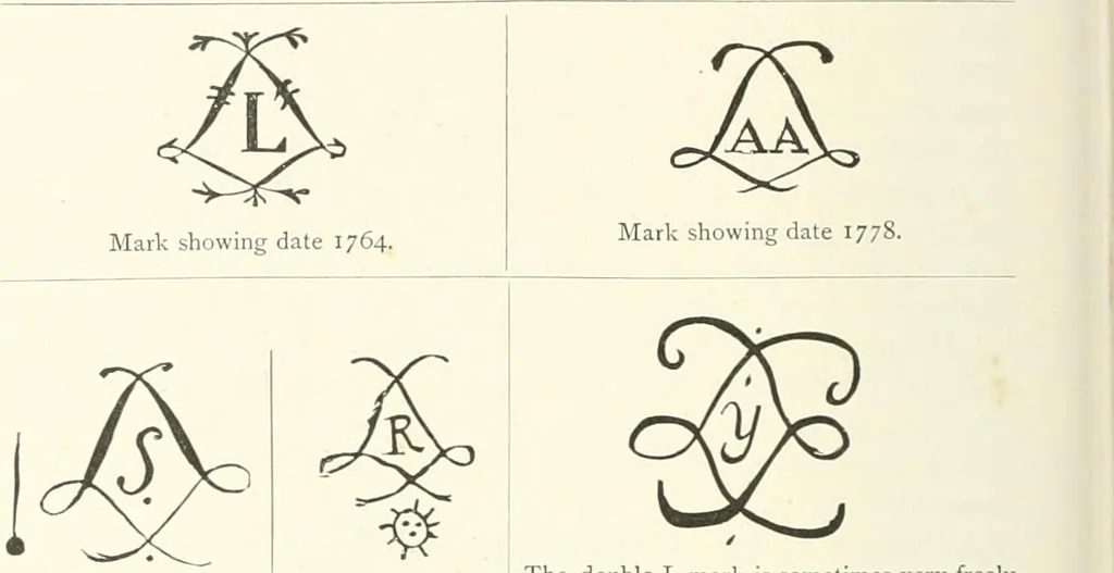 An illustration from Pottery & porcelain, a guide to collectors; containing nearly two hundred illustrations of specimens of various factories, nine coloured plates, and marks and monograms of all the important makers, 1912, leaf 459