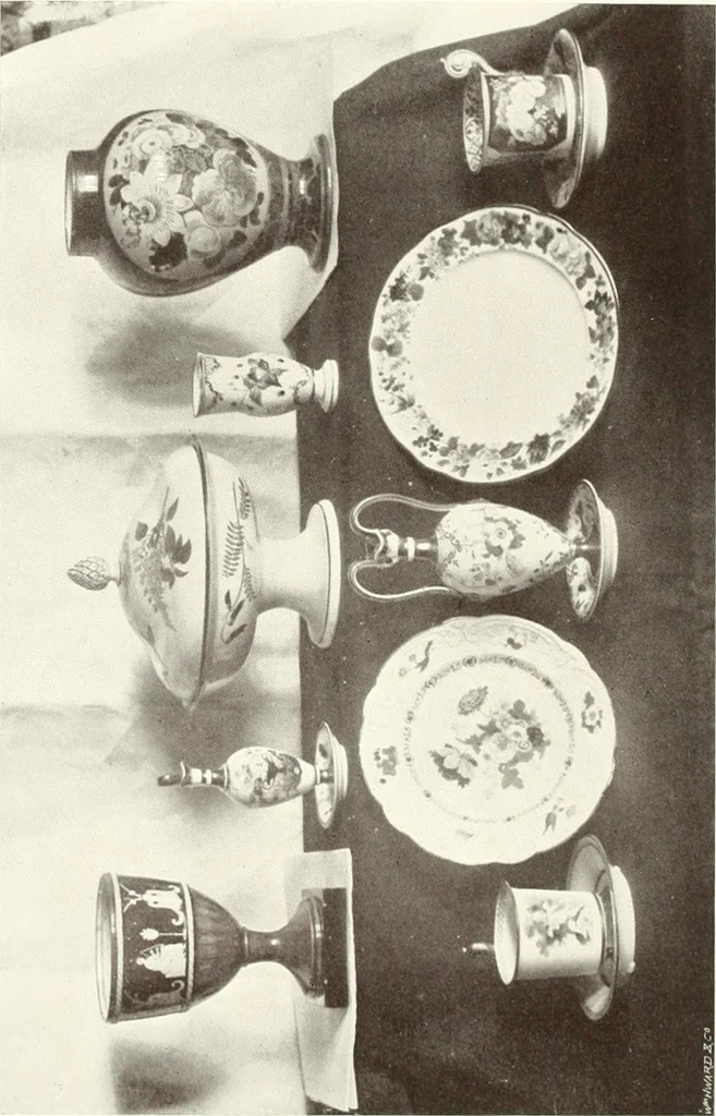 An illustration from Pottery & porcelain, a guide to collectors; containing nearly two hundred illustrations of specimens of various factories, nine coloured plates, and marks and monograms of all the important makers, 1912, leaf 499
