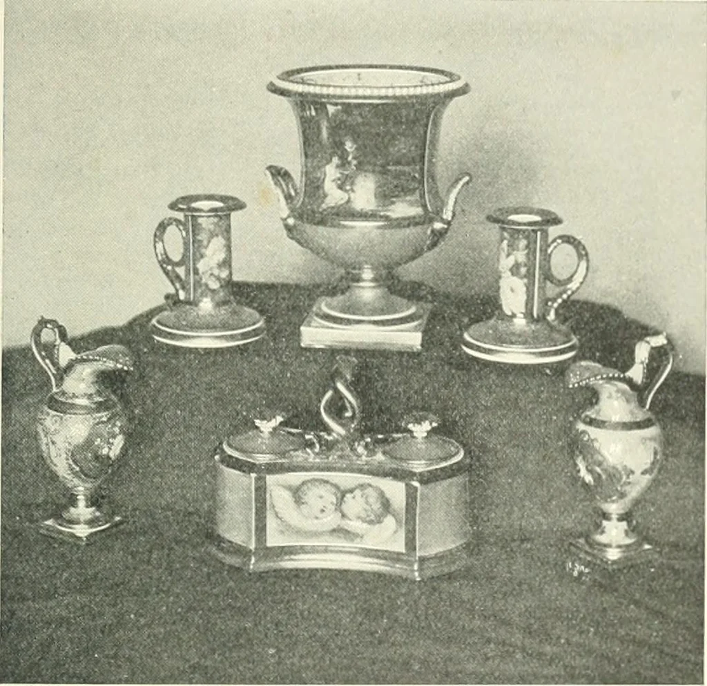 An illustration from Pottery & porcelain, a guide to collectors; containing nearly two hundred illustrations of specimens of various factories, nine coloured plates, and marks and monograms of all the important makers, 1912, leaf 552