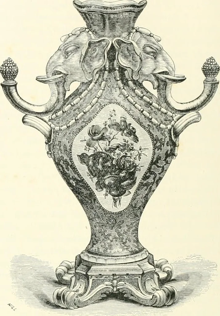 An illustration from Pottery & porcelain, a guide to collectors; containing nearly two hundred illustrations of specimens of various factories, nine coloured plates, and marks and monograms of all the important makers, 1912, leaf 69