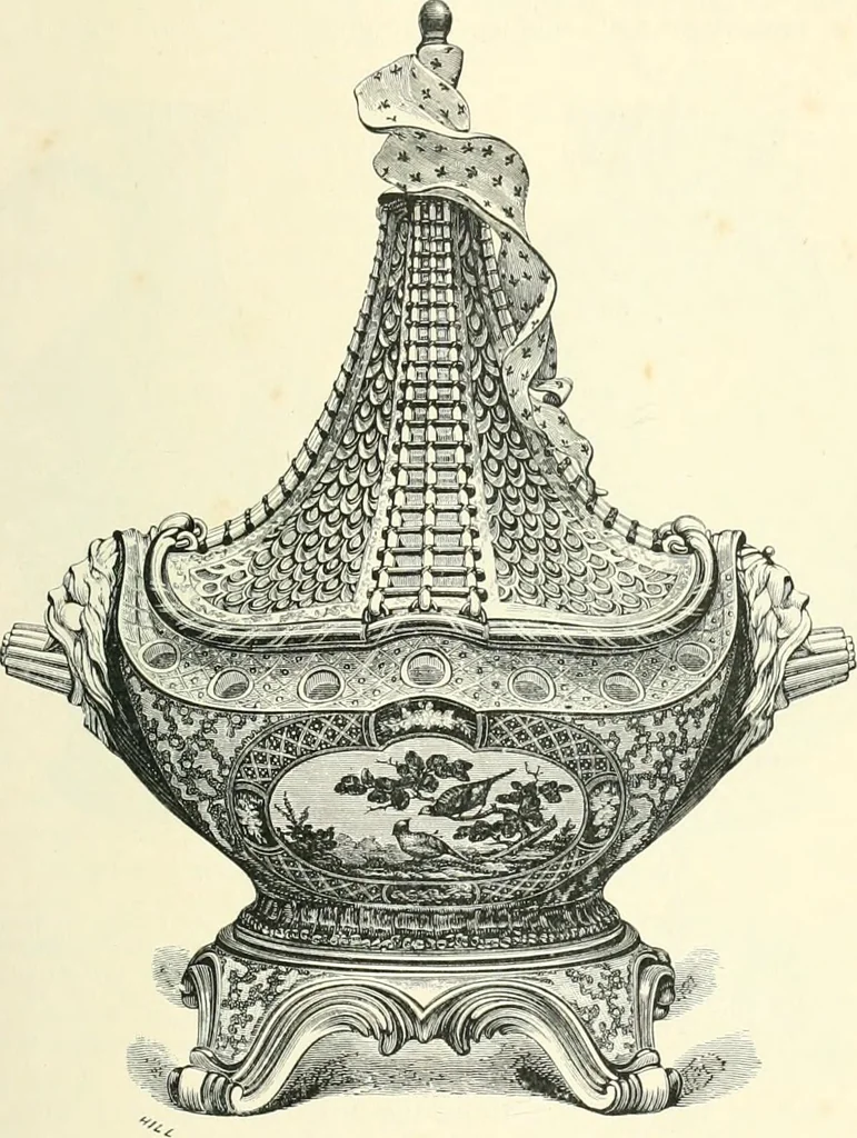 An illustration from Pottery & porcelain, a guide to collectors; containing nearly two hundred illustrations of specimens of various factories, nine coloured plates, and marks and monograms of all the important makers, 1912, leaf 70