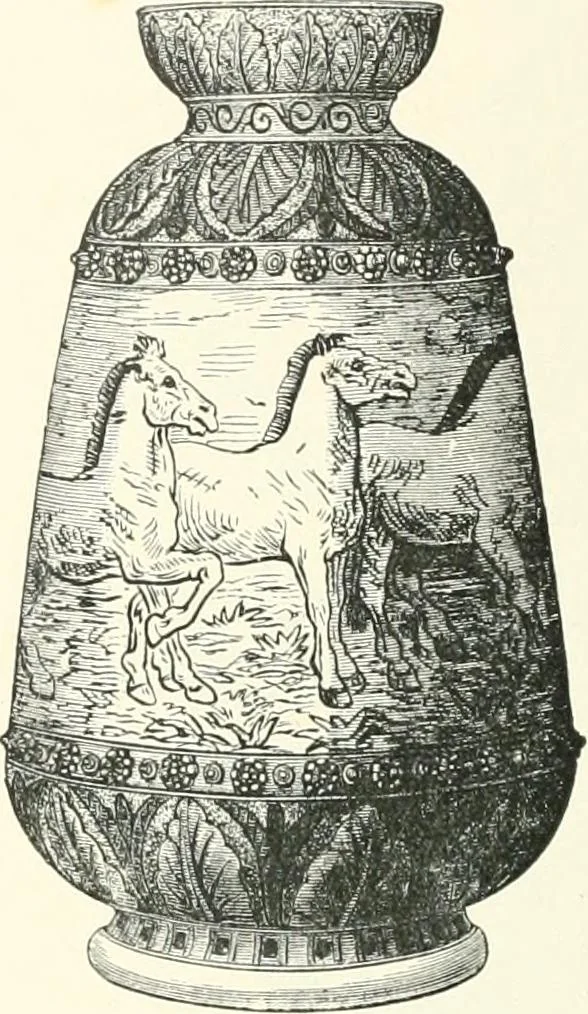 An illustration from Pottery & porcelain, a guide to collectors; containing nearly two hundred illustrations of specimens of various factories, nine coloured plates, and marks and monograms of all the important makers, 1912, leaf 71