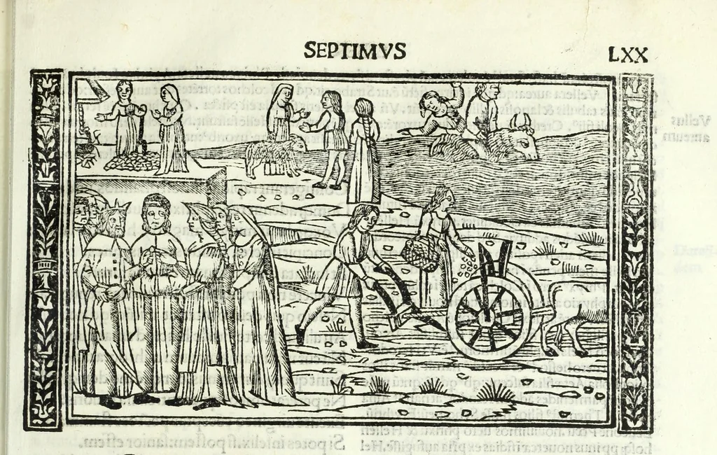 An illustration from P. Ouidii Metamorphosis : cum luculentissimis Raphaelis Regij enarrationibus : quibus cũ alia q̃da[m] ascripta sunt : q̃ in exemplarib[us] antea impressis nom inueniuntur : tum eorum apologia : q̃ fuerant a quibusdam reprehensa, 1517, leaf 155