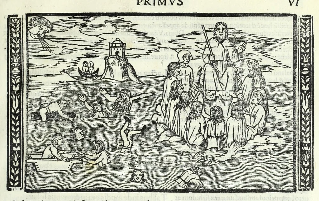 An illustration from P. Ouidii Metamorphosis : cum luculentissimis Raphaelis Regij enarrationibus : quibus cũ alia q̃da[m] ascripta sunt : q̃ in exemplarib[us] antea impressis nom inueniuntur : tum eorum apologia : q̃ fuerant a quibusdam reprehensa, 1517, leaf 31