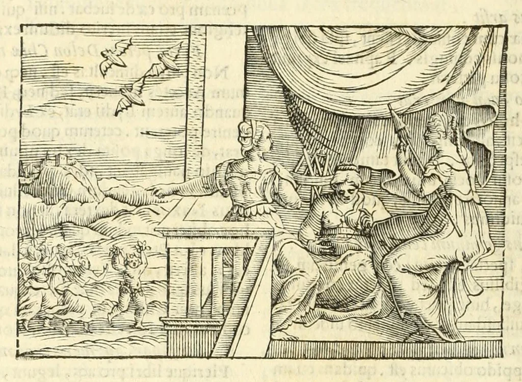 An illustration from P. Ouidij Nasonis Metamorphoseon libri XV, 1565, leaf 128