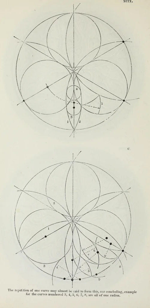 An illustration from The power of form applied to geometric tracery : one hundred designs and their foundations resulting from one diagram, 1851, leaf 129