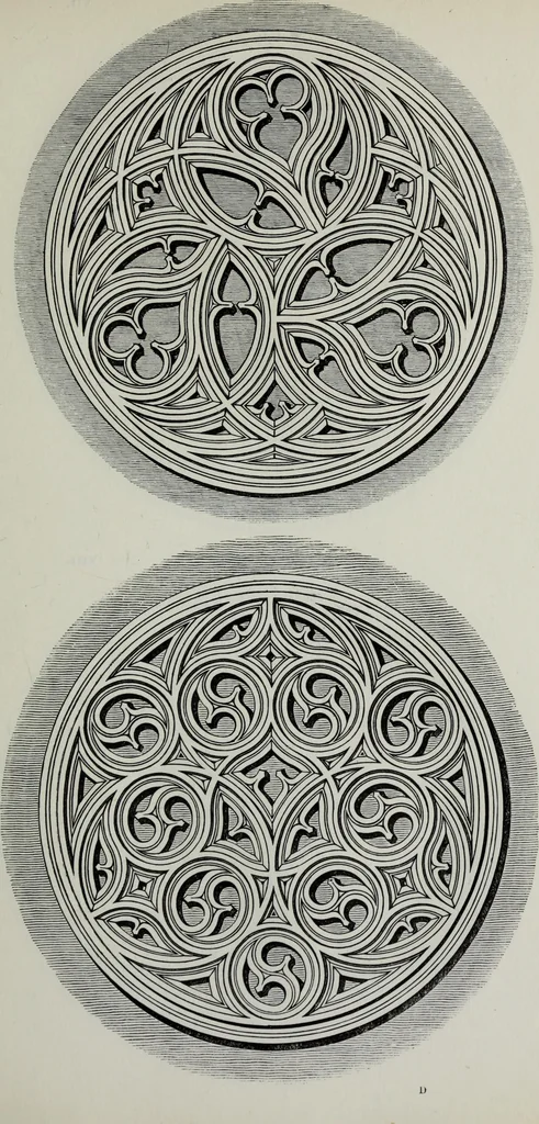 An illustration from The power of form applied to geometric tracery : one hundred designs and their foundations resulting from one diagram, 1851, leaf 36