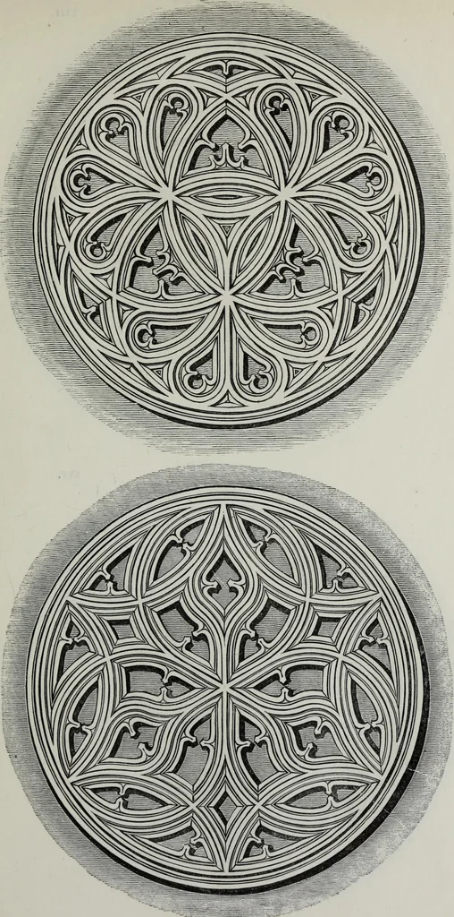 An illustration from The power of form applied to geometric tracery : one hundred designs and their foundations resulting from one diagram, 1851, leaf 42