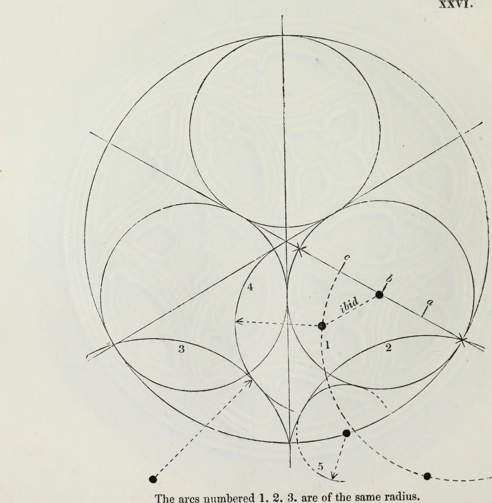 An illustration from The power of form applied to geometric tracery : one hundred designs and their foundations resulting from one diagram, 1851, leaf 55