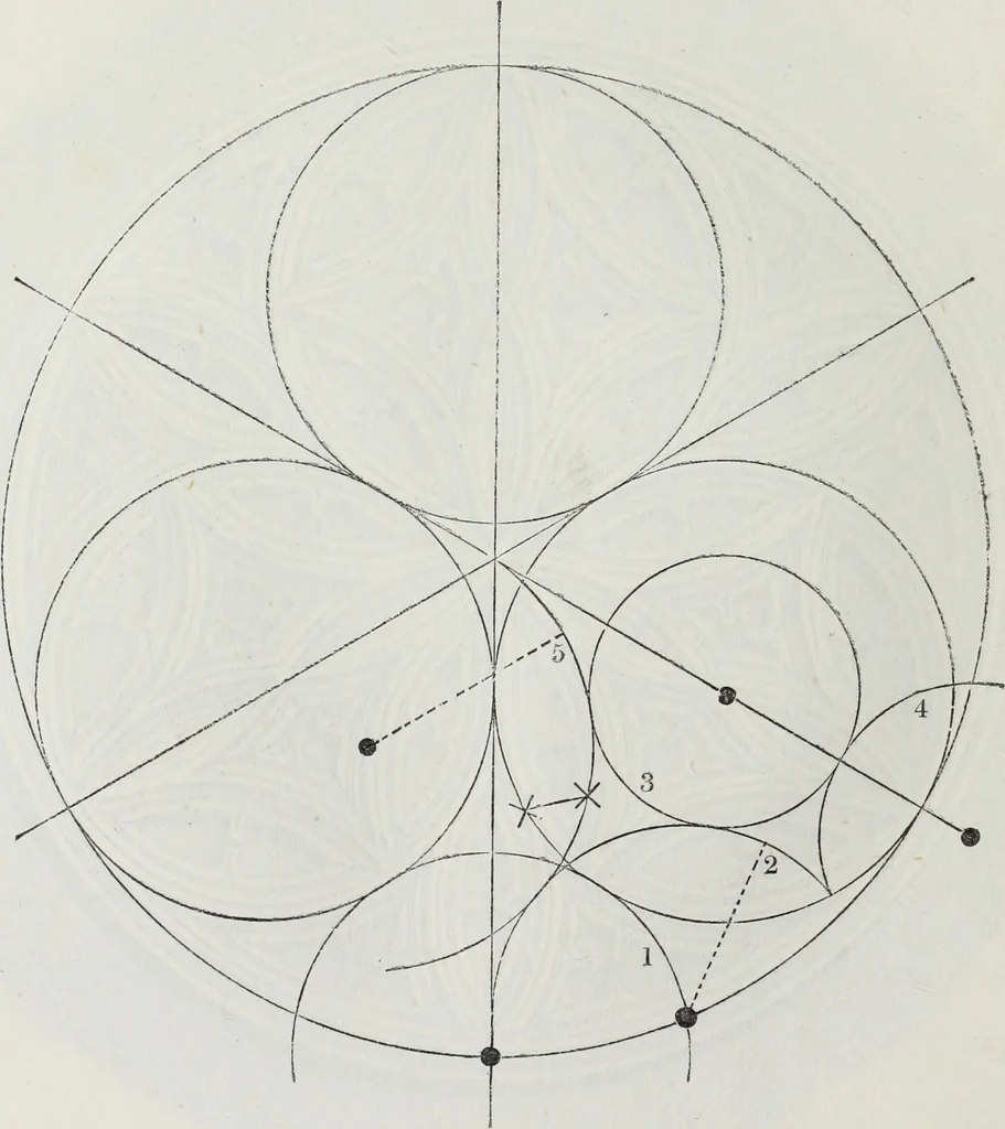 An illustration from The power of form applied to geometric tracery : one hundred designs and their foundations resulting from one diagram, 1851, leaf 61