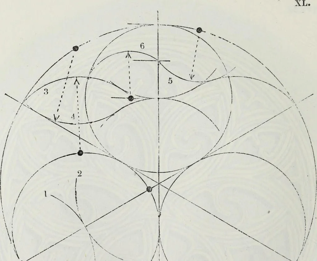 An illustration from The power of form applied to geometric tracery : one hundred designs and their foundations resulting from one diagram, 1851, leaf 69