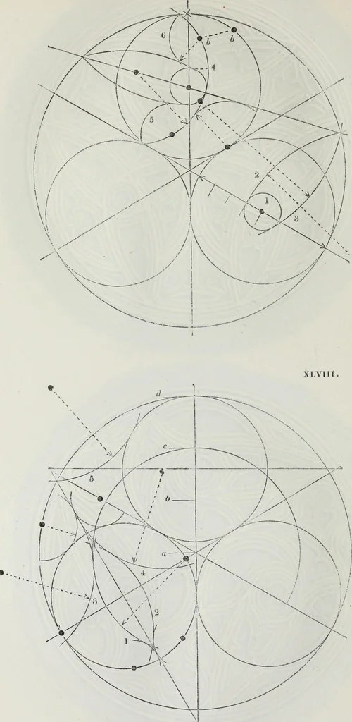 An illustration from The power of form applied to geometric tracery : one hundred designs and their foundations resulting from one diagram, 1851, leaf 77