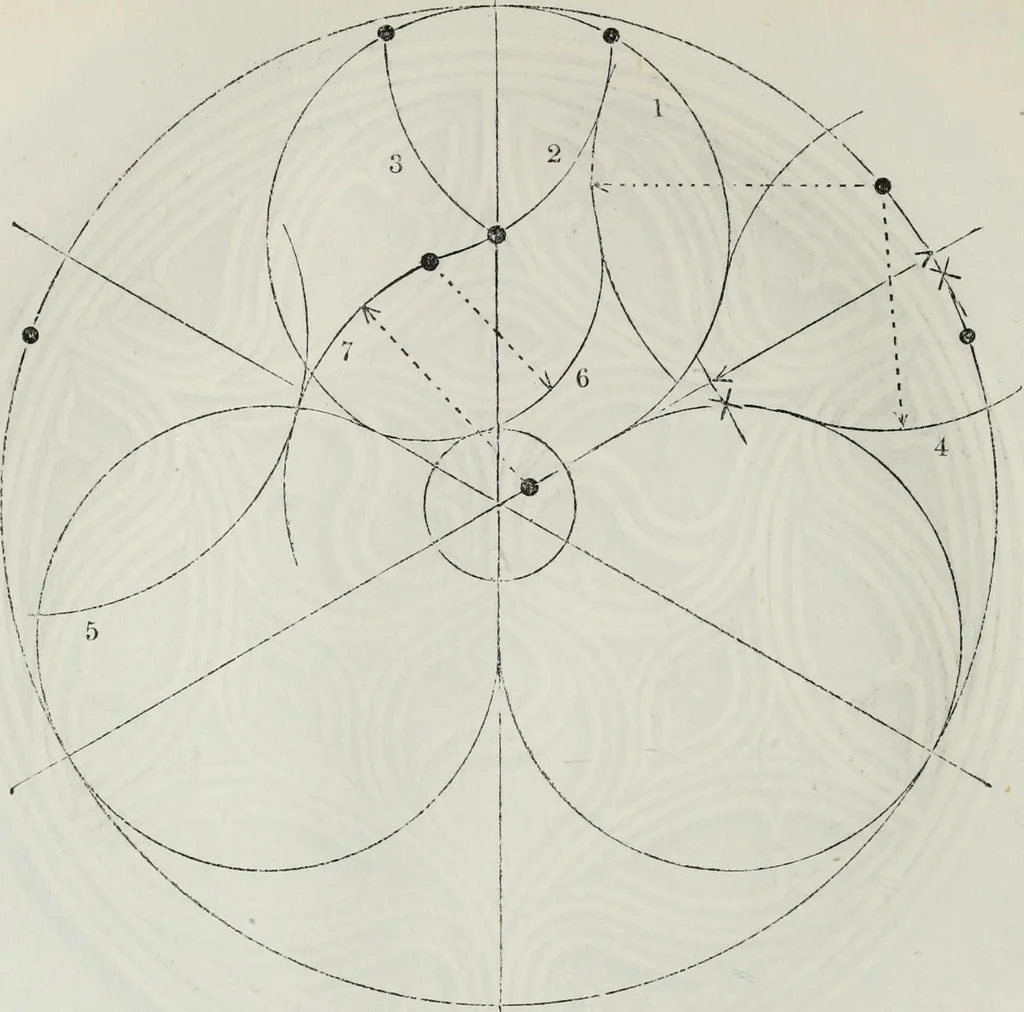 An illustration from The power of form applied to geometric tracery : one hundred designs and their foundations resulting from one diagram, 1851, leaf 89