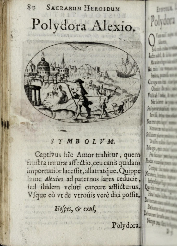 An illustration from P. P. Ioan Vincartii gallobelgæ insulani e Societate Iesv Sacrarvm heroidvm epistolæ, 1673, leaf 114