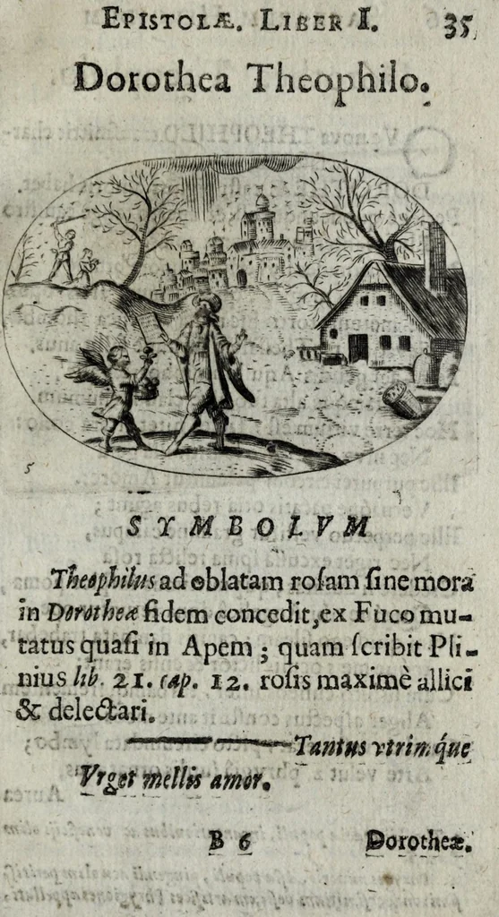 An illustration from P. P. Ioan Vincartii gallobelgæ insulani e Societate Iesv Sacrarvm heroidvm epistolæ, 1673, leaf 67