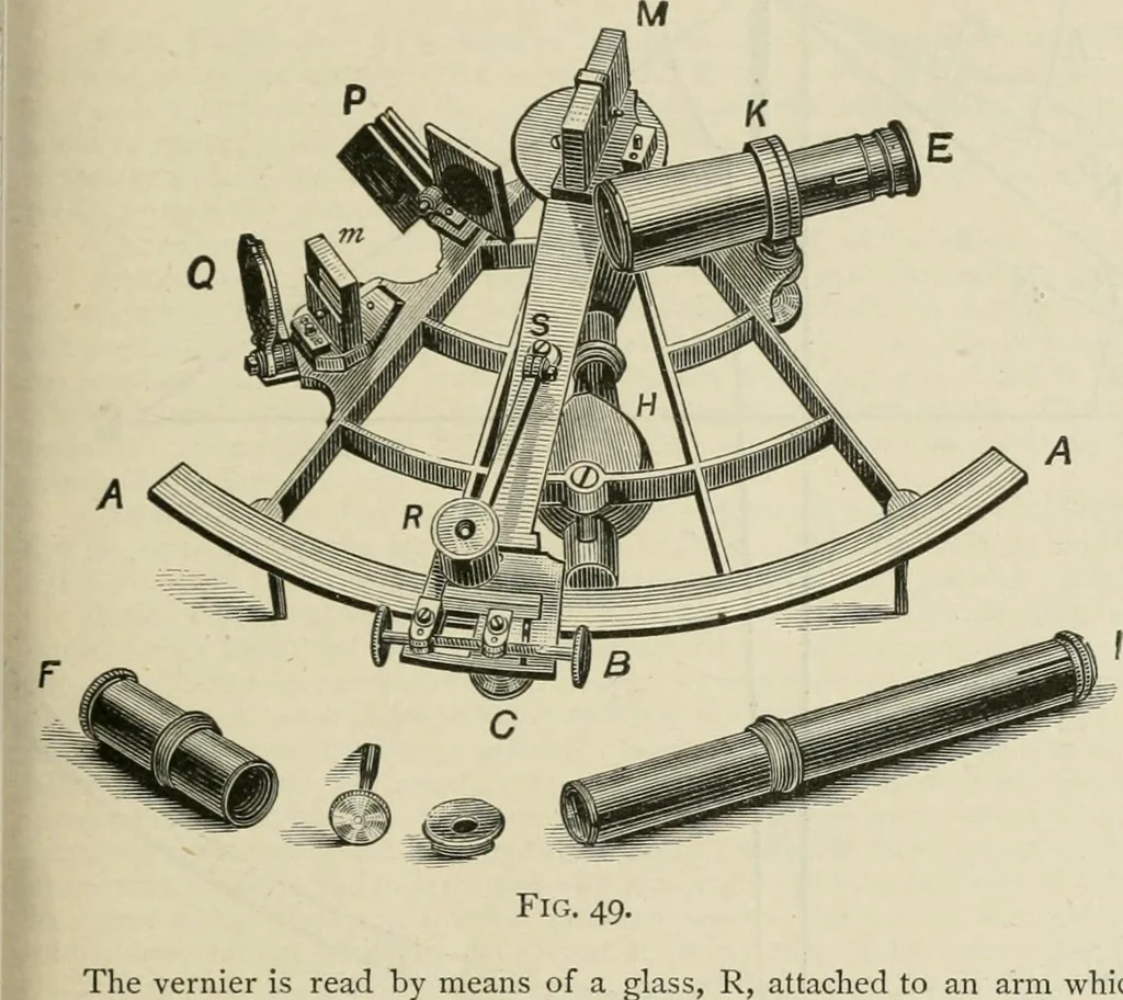 An illustration from The American practical navigator : being an epitome of navigation and nautical astronomy, 1888, leaf 102