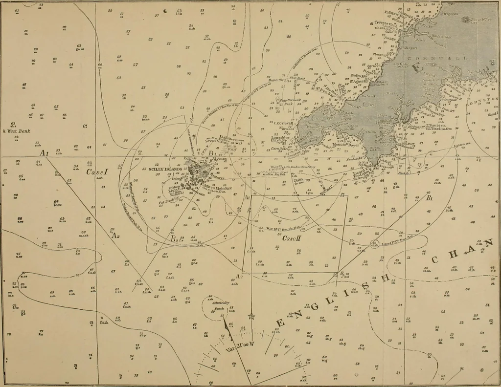 An illustration from The American practical navigator : being an epitome of navigation and nautical astronomy, 1888, leaf 178