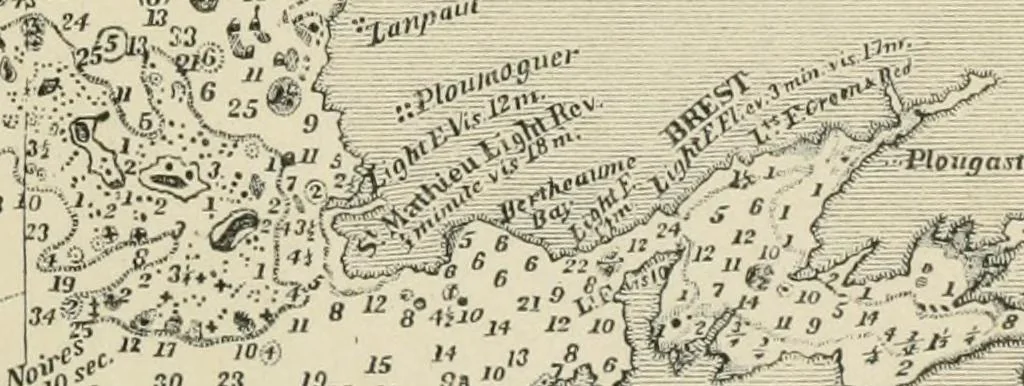 An illustration from The American practical navigator : being an epitome of navigation and nautical astronomy, 1888, leaf 184