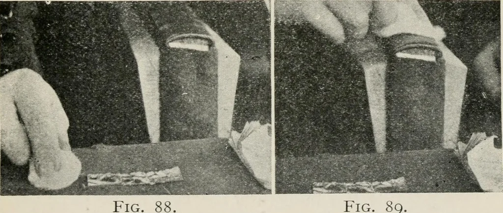 An illustration from Practical bookbinding : a text-book intended for those who take up the art of bookbinding, and designed to give sufficient help to enable handy persons to bind their books and periodicals, 1908, leaf 126