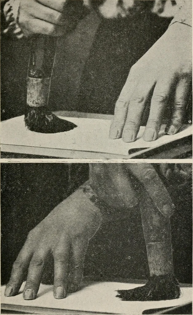 An illustration from Practical bookbinding : a text-book intended for those who take up the art of bookbinding, and designed to give sufficient help to enable handy persons to bind their books and periodicals, 1908, leaf 36