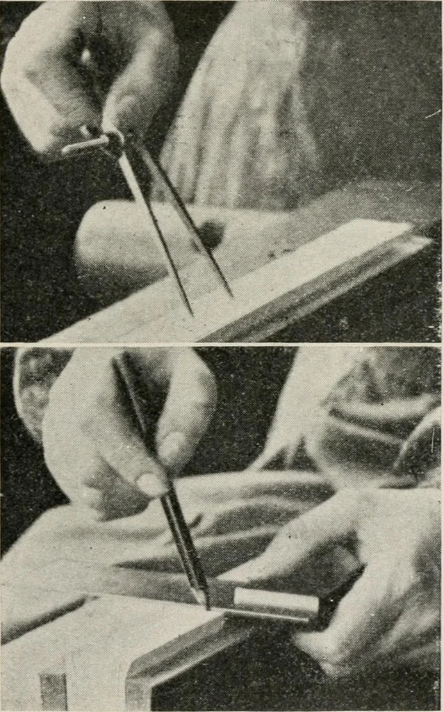 An illustration from Practical bookbinding : a text-book intended for those who take up the art of bookbinding, and designed to give sufficient help to enable handy persons to bind their books and periodicals, 1908, leaf 42