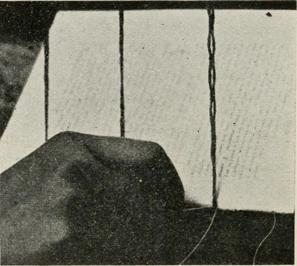 An illustration from Practical bookbinding : a text-book intended for those who take up the art of bookbinding, and designed to give sufficient help to enable handy persons to bind their books and periodicals, 1908, leaf 47
