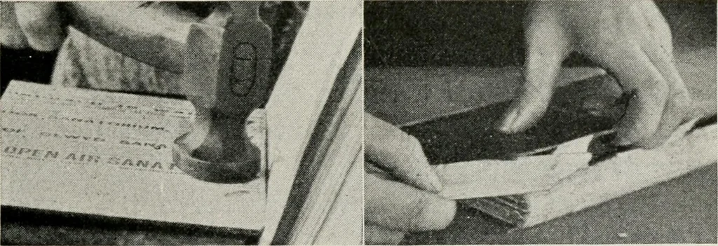 An illustration from Practical bookbinding : a text-book intended for those who take up the art of bookbinding, and designed to give sufficient help to enable handy persons to bind their books and periodicals, 1908, leaf 66