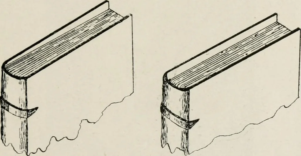 An illustration from Practical bookbinding : a text-book intended for those who take up the art of bookbinding, and designed to give sufficient help to enable handy persons to bind their books and periodicals, 1908, leaf 74