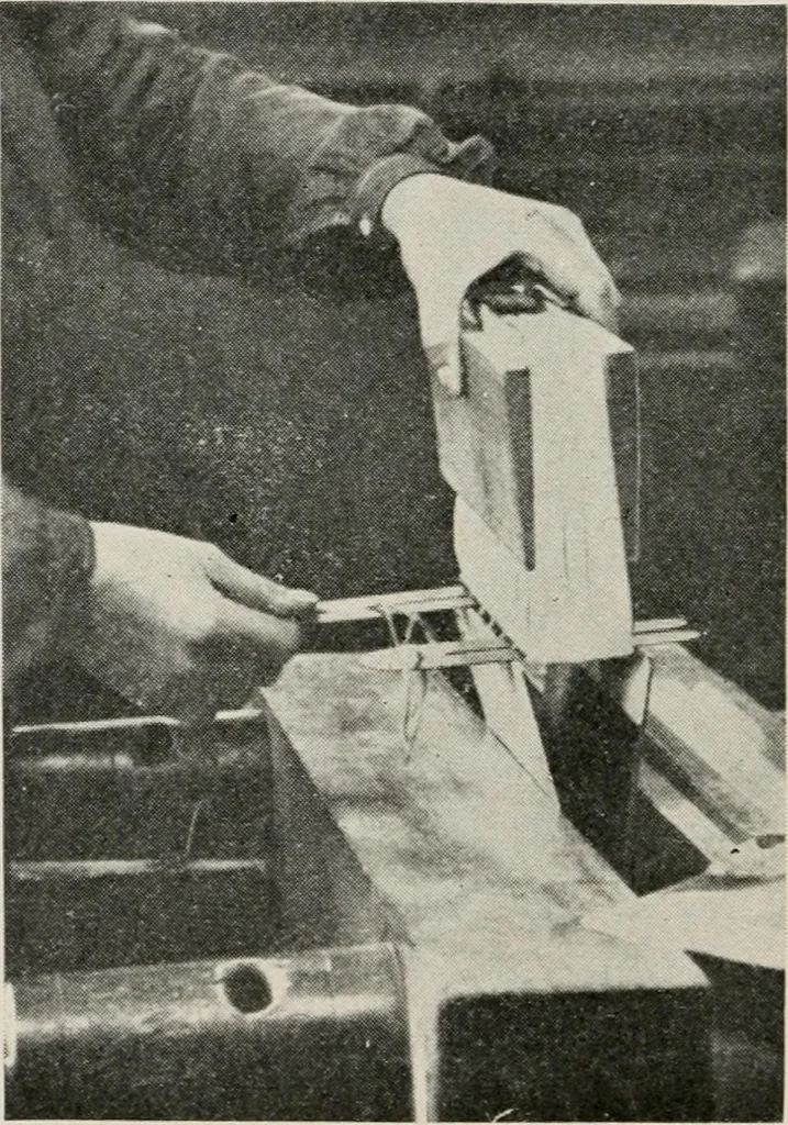 An illustration from Practical bookbinding : a text-book intended for those who take up the art of bookbinding, and designed to give sufficient help to enable handy persons to bind their books and periodicals, 1908, leaf 75