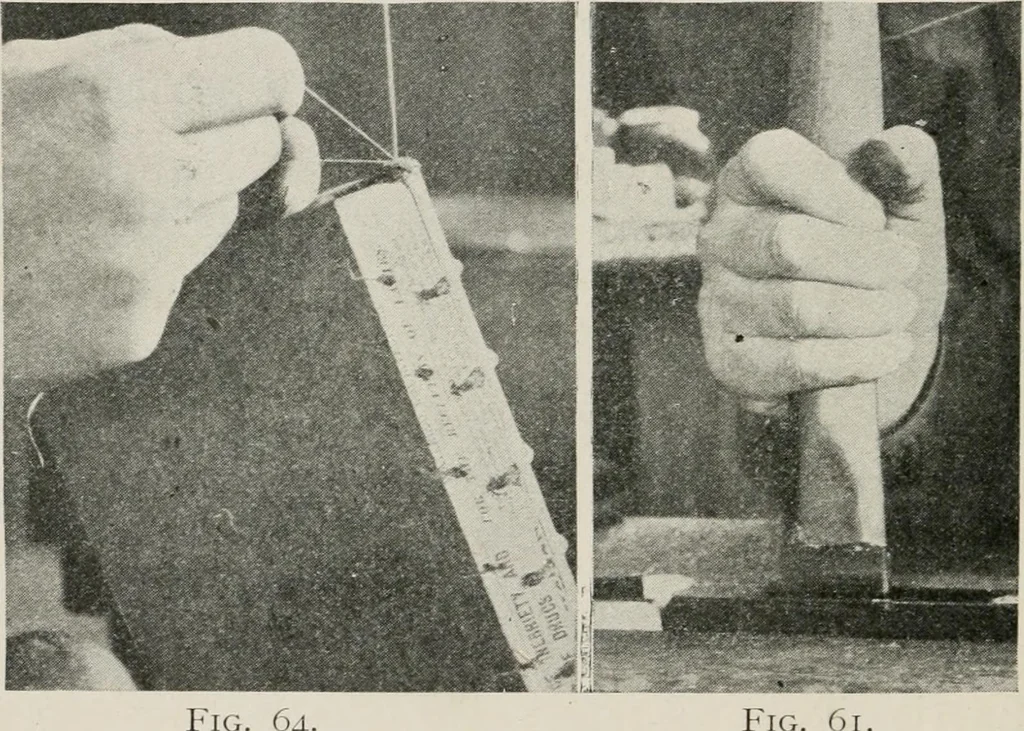 An illustration from Practical bookbinding : a text-book intended for those who take up the art of bookbinding, and designed to give sufficient help to enable handy persons to bind their books and periodicals, 1908, leaf 83