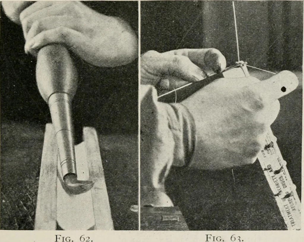 An illustration from Practical bookbinding : a text-book intended for those who take up the art of bookbinding, and designed to give sufficient help to enable handy persons to bind their books and periodicals, 1908, leaf 86