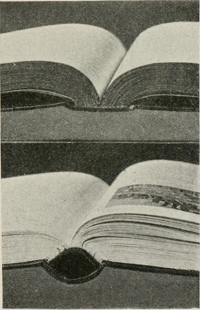 An illustration from Practical bookbinding : a text-book intended for those who take up the art of bookbinding, and designed to give sufficient help to enable handy persons to bind their books and periodicals, 1908, leaf 92