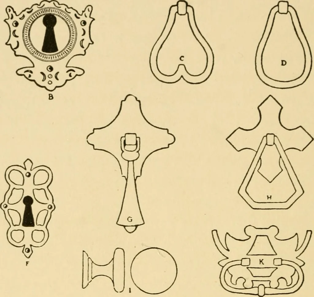 An illustration from The practical book of period furniture, treating of furniture of the English, American colonial and post-colonial and principal French periods, 1914, leaf 103