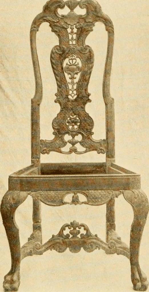 An illustration from The practical book of period furniture, treating of furniture of the English, American colonial and post-colonial and principal French periods, 1914, leaf 114