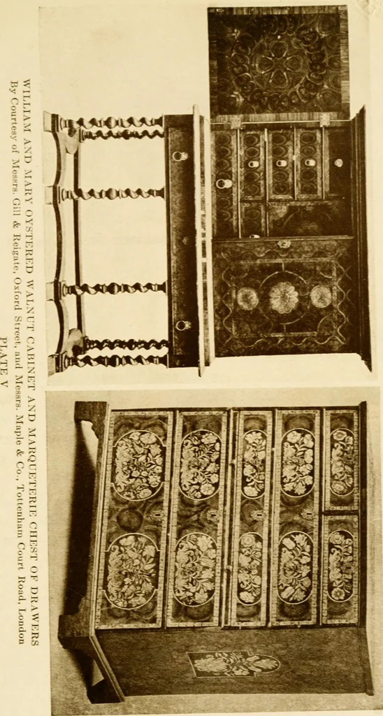 An illustration from The practical book of period furniture, treating of furniture of the English, American colonial and post-colonial and principal French periods, 1914, leaf 122