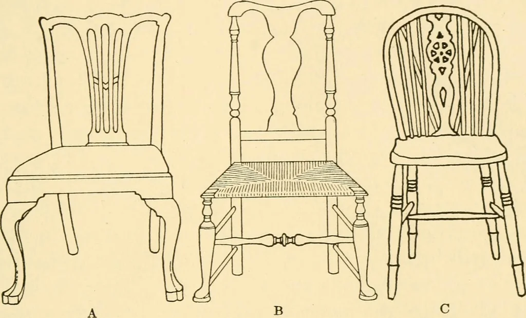 An illustration from The practical book of period furniture, treating of furniture of the English, American colonial and post-colonial and principal French periods, 1914, leaf 156