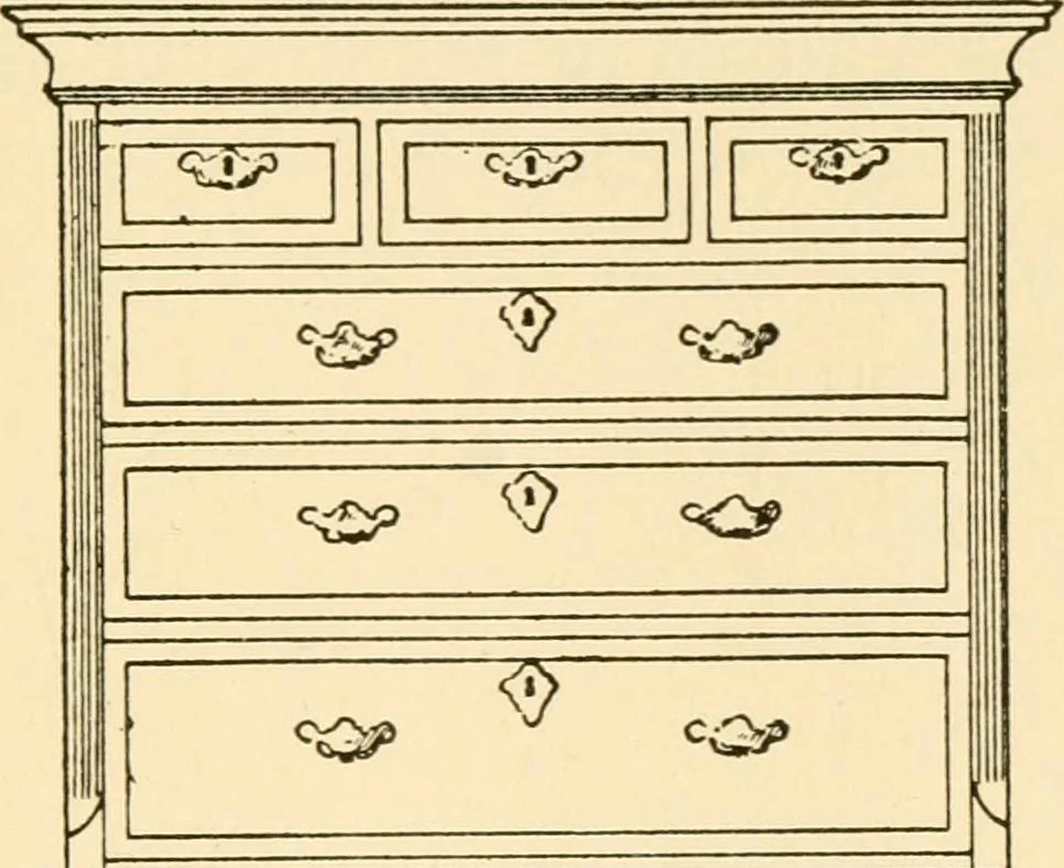 An illustration from The practical book of period furniture, treating of furniture of the English, American colonial and post-colonial and principal French periods, 1914, leaf 164
