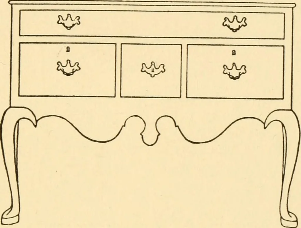 An illustration from The practical book of period furniture, treating of furniture of the English, American colonial and post-colonial and principal French periods, 1914, leaf 166