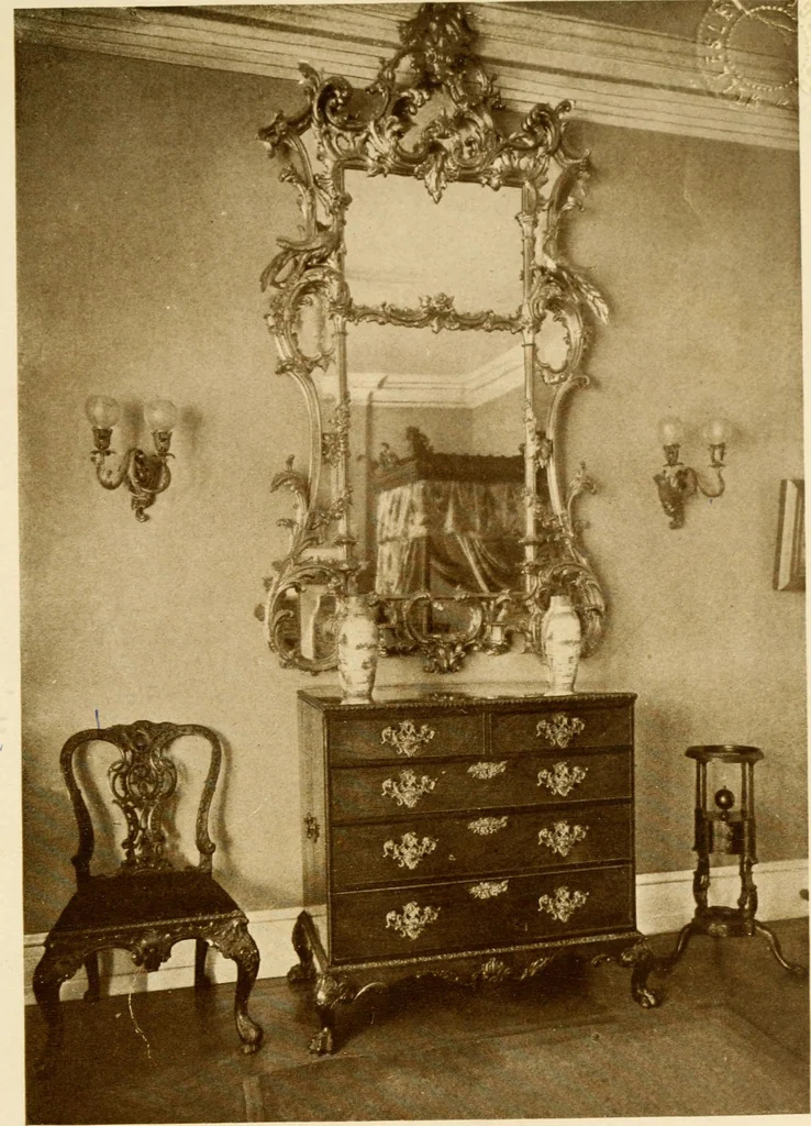 An illustration from The practical book of period furniture, treating of furniture of the English, American colonial and post-colonial and principal French periods, 1914, leaf 202
