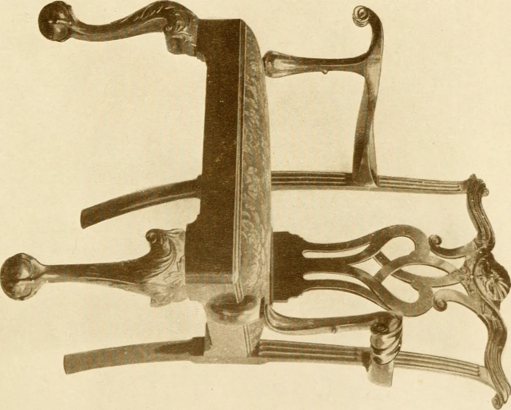 An illustration from The practical book of period furniture, treating of furniture of the English, American colonial and post-colonial and principal French periods, 1914, leaf 222