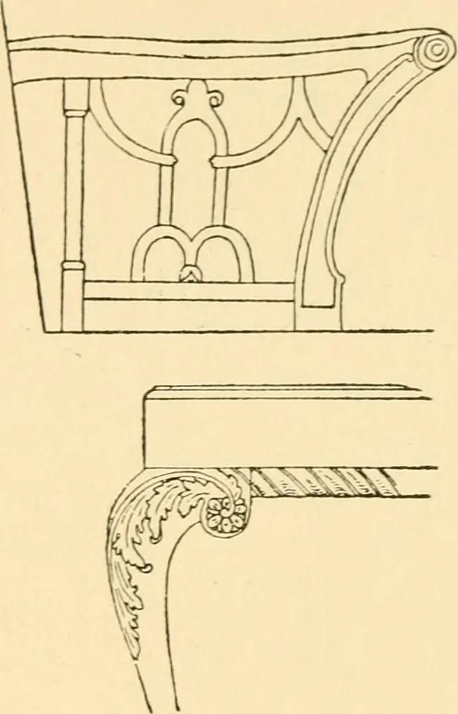 An illustration from The practical book of period furniture, treating of furniture of the English, American colonial and post-colonial and principal French periods, 1914, leaf 224