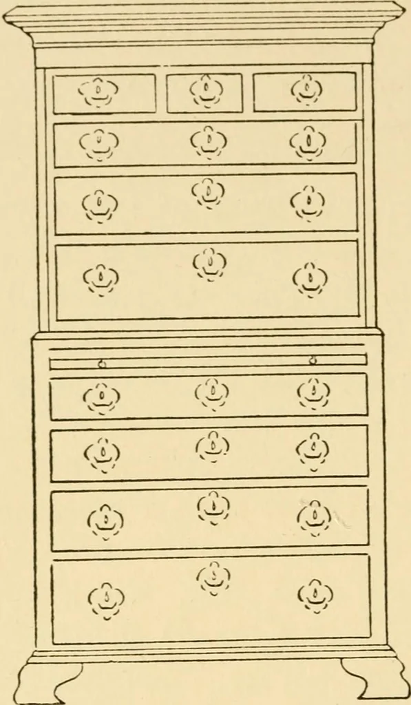 An illustration from The practical book of period furniture, treating of furniture of the English, American colonial and post-colonial and principal French periods, 1914, leaf 233